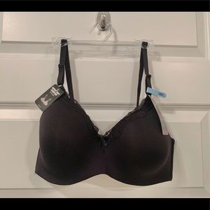 Wireless Bra with Lace Black Size 38 C